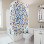 Luxus Orange Blue Ornament Muster Duschvorhang (Beispiel)