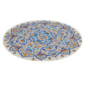 Luxus Orange Blue Ornament Muster Schneidebrett (Ecke)