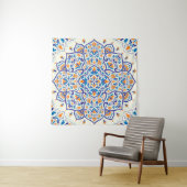 Luxus Orange Blue Ornament Muster Wandteppich (Beispiel (Horizontal))