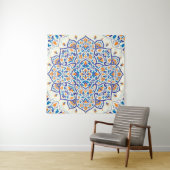 Luxus Orange Blue Ornament Muster Wandteppich (Beispiel)