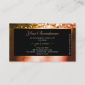 Luxus Orange Pink Ombre Glitzer Schwarz mit Logo Visitenkarte (Rückseite)