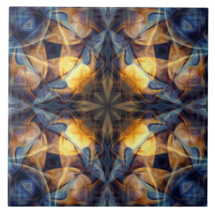 Luxus, ornamentales farbenfrohes Muster, marinebla Fliese