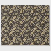 Luxus Paisley on Brown Geschenkpapier (Flach)