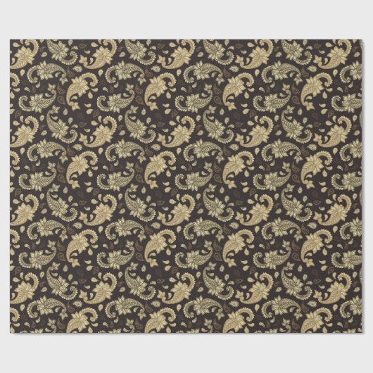 Luxus Paisley on Brown Geschenkpapier (Flach)