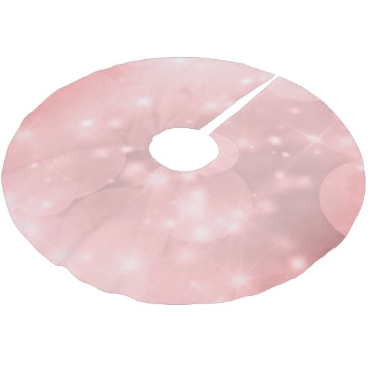 Luxus Pale Pink Funkelnd Weihnachten Polyester Weihnachtsbaumdecke (Schrägansicht)