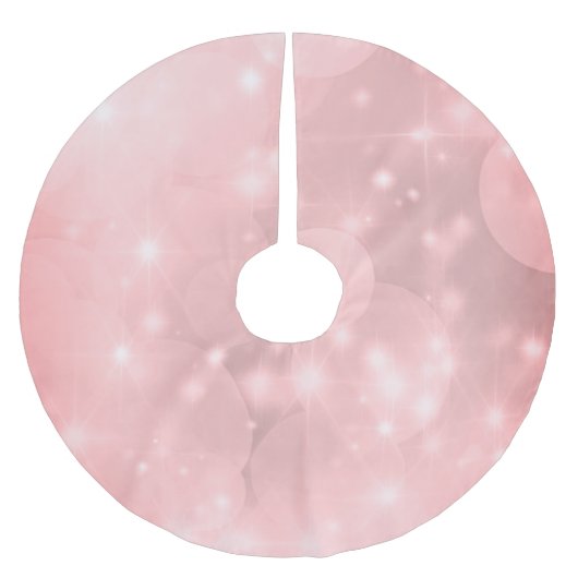 Luxus Pale Pink Funkelnd Weihnachten Polyester Weihnachtsbaumdecke (Vorderseite)