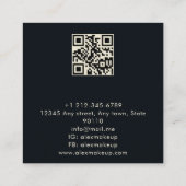 Luxus Pampas Grass Muster Schwarz Quadratische Visitenkarte (Rückseite)