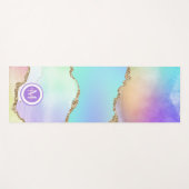 Luxus Pastel Gold Agate Imitate Glitzer Yoga Mat Yogamatte (Vorderseite (Horizontal))