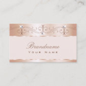 Luxus Pastel Rose Gold Verziert Sparkle Diamanten Visitenkarte (Vorderseite)