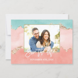 Luxus Pastel Watercolor Golden Foil Save the Date