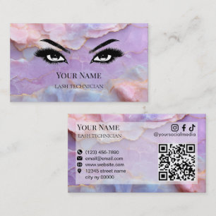 Luxus-Pastell-Marmor-Wimpernstylistin Visitenkarte