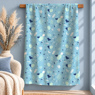 Luxus-Pastellblau-Abstract-Memphis-Decke-Design Sherpadecke