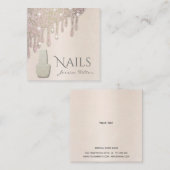 Luxus Perle Gold patina Tropfen Nagelsalon Quadratische Visitenkarte (Vorne/Hinten)