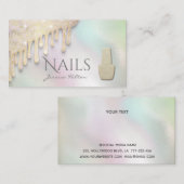 Luxus Perle Gold patina Tropfen Nagelsalon Visitenkarte (Vorne/Hinten)