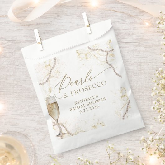 Luxus Perlen und Prosecco Brautparty Geschenktütchen (Ausgeschnitten)