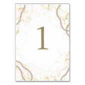 Luxus Perlen und Prosecco Tischnummer (Vorderseite)