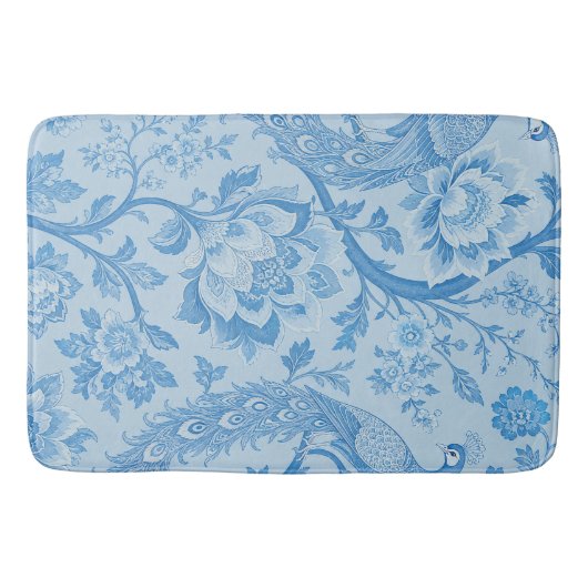 Luxus Persisch Blass Pfau Blau Muster Badematte (Vorderseite)