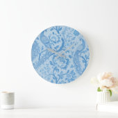 Luxus Persisch Blass Pfau Blau Muster Große Wanduhr (Zuhause)