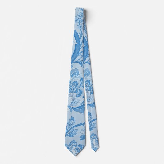 Luxus Persisch Blass Pfau Blau Muster  Krawatte (Vorderseite)