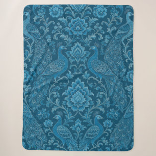 Luxus Persisch Dieser Reiche Pfauenblau-Muster Sherpadecke