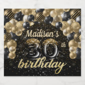 Luxus Personalisiert 30. Geburtstag Schaumweinetikett (Einzelnes Label)