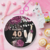 Luxus Personalisiert 40. Geburtstag Weinkultur Pappteller (Party)