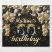 Luxus Personalisiert 60. Geburtstag Schaumweinetikett (Einzelnes Label)