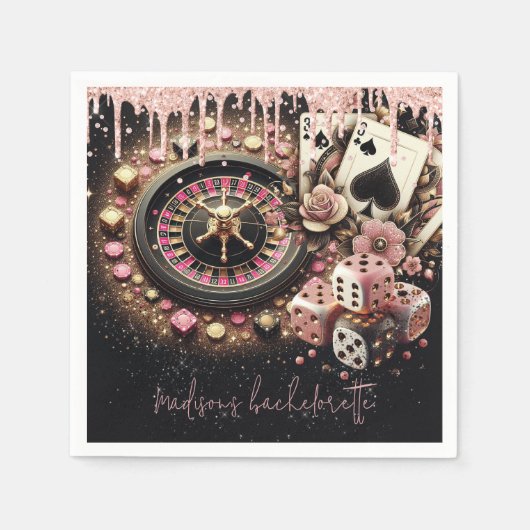 Luxus Personalisiert Casino Bachelorette Serviette (Vorderseite)
