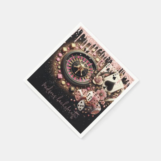 Luxus Personalisiert Casino Bachelorette Serviette (Ecke)