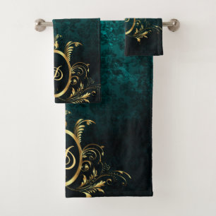 Luxus Personalisiert Damask Goldrahmen Badhandtuch Set