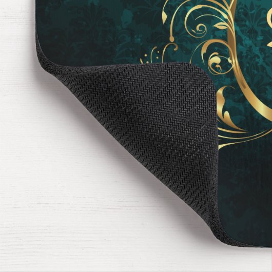 Luxus Personalisiert Damask Türkis Mousepad (Ecke)