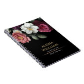 Luxus Personalisiert Floral Black Notizblock (Rechte Seite)