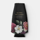 Luxus Personalisiert Floral Gold Black Flaschenkühler (Vorderseite)