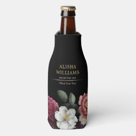 Luxus Personalisiert Floral Gold Black Flaschenkühler