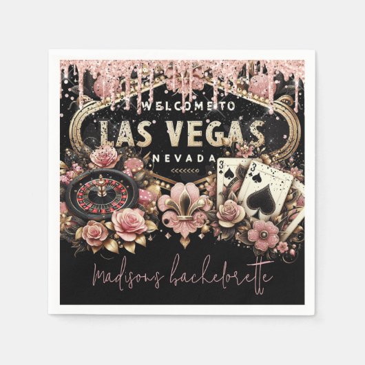 Luxus Personalisiert Las Vegas Bachelorette Serviette (Vorderseite)