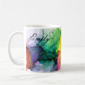 Luxus Personalisiert Multicolor Rainbow Wassercolo Kaffeetasse (Links)