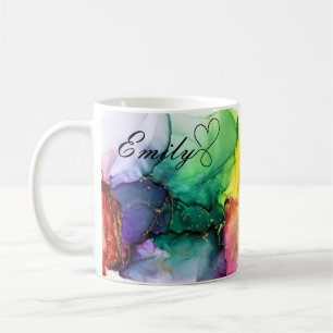 Luxus Personalisiert Multicolor Rainbow Wassercolo Kaffeetasse
