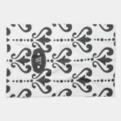 Luxus Personalisiert Schwarz und Weiß Geschirrtuch (Horizontal)