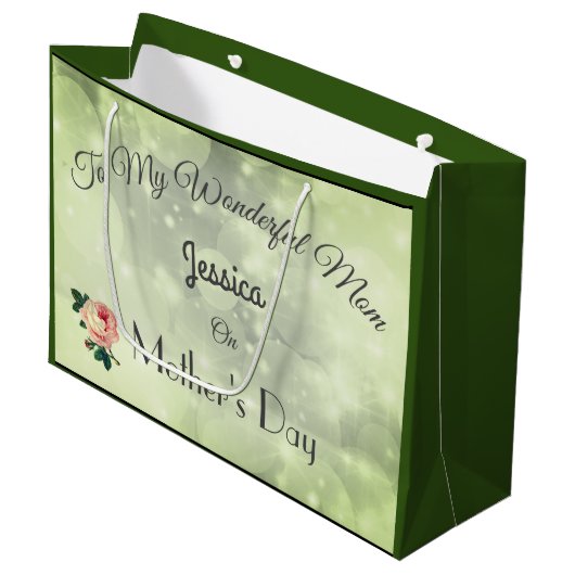 Luxus personalisierter Muttertag Große Geschenktüte (Vorderseite Schrägansicht)