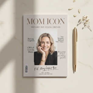 Luxus-Personalisiertes-Mutter-Magazin-Cover-Foto Feiertagskarte