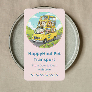 Luxus-Pet-Shuttle Moderner Pet-Taxi-Service Pink Visitenkarte