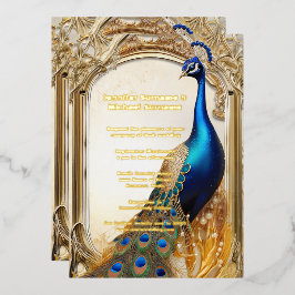 Luxus Pfauenland Hochzeit indischen Chic Folieneinladung