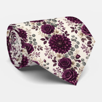 Luxus-Pfirsich-Dahlie- und Rosen-Blumenmuster Krawatte