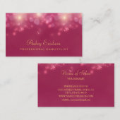 Luxus Pink Bokeh Twinkle Beruflicher Friseur Visitenkarte (Vorne/Hinten)