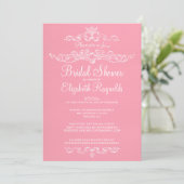 Luxus Pink Bridal Dusche Einladungen (Stehend Vorderseite)
