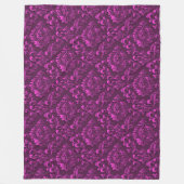 Luxus Pink Damask Floral Fleecedecke (Vorderseite)