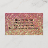 Luxus Pink Gold Glittery Nail Polnisch Visitenkarte (Rückseite)
