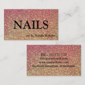 Luxus Pink Gold Glittery Nail Polnisch Visitenkarte (Vorne/Hinten)