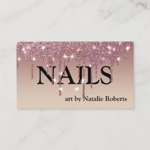 Luxus Pink Gold Glittery Nail Polnisch Visitenkarte