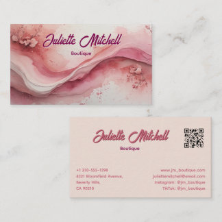 Luxus-Pink-Marmor-Achat-Fluid-Geschäftskarte Visitenkarte